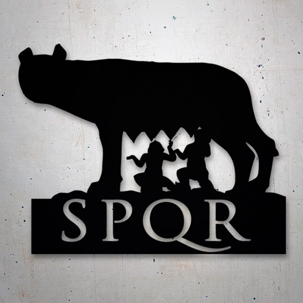 Pegatinas: SPQR Loba, Rómulo y Remo