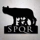 Pegatinas: SPQR Loba, Rómulo y Remo 2