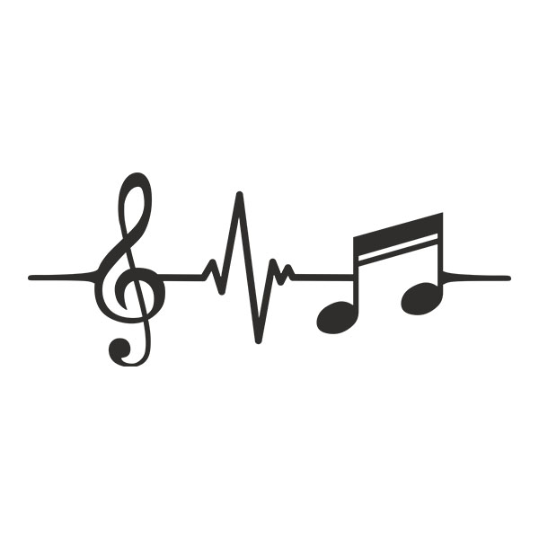 Pegatinas: Cardio Notas Musicales