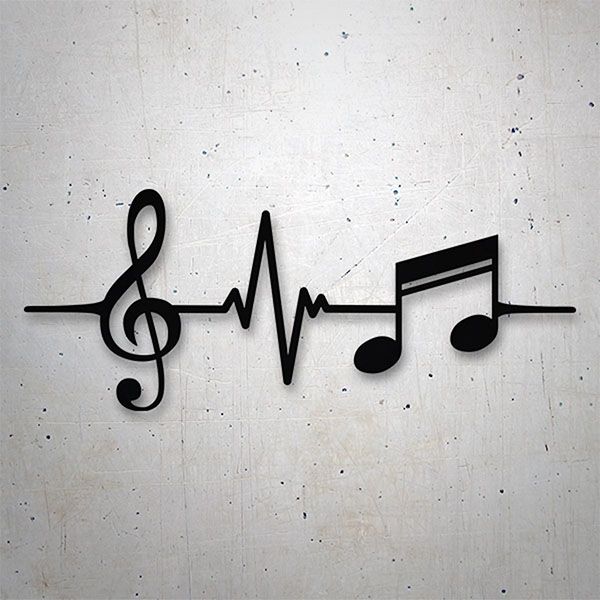 Pegatinas: Cardio Notas Musicales