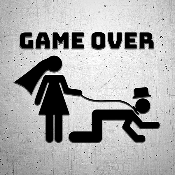 Pegatinas: Game Over Boda