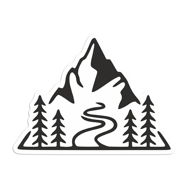 Pegatinas: Camino montaña triangulo