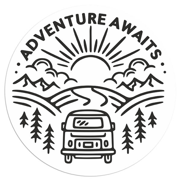 Pegatinas: Adventure Awaits Travel