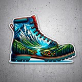 Pegatinas: Botas de montaña estilo paisajístico 3