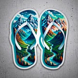 Pegatinas: Chanclas de montañas 3