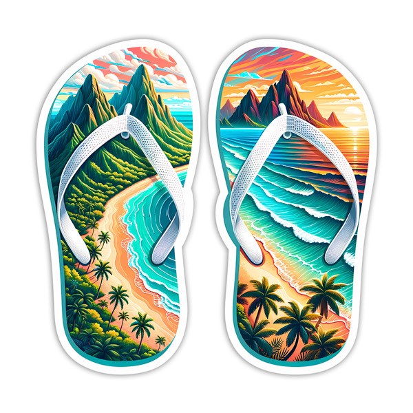 Pegatinas: Chanclas paradisíacas