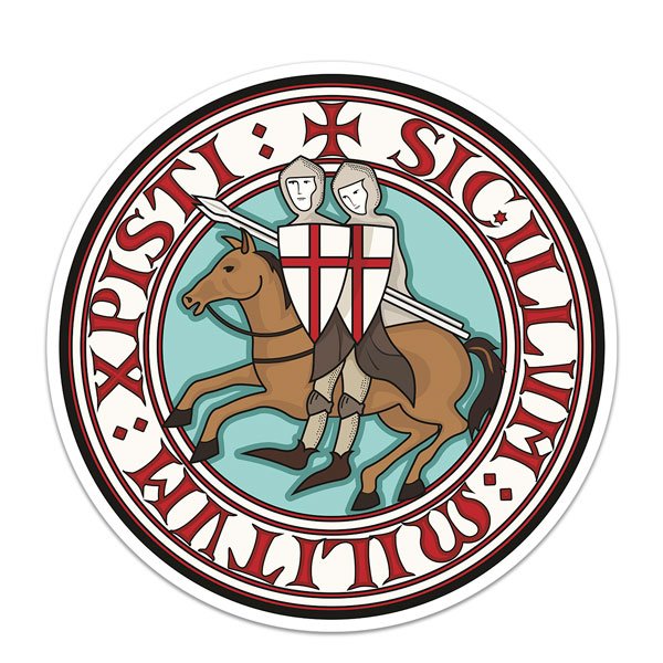 Pegatinas: Sello Templario Sigillum Militum XPisti