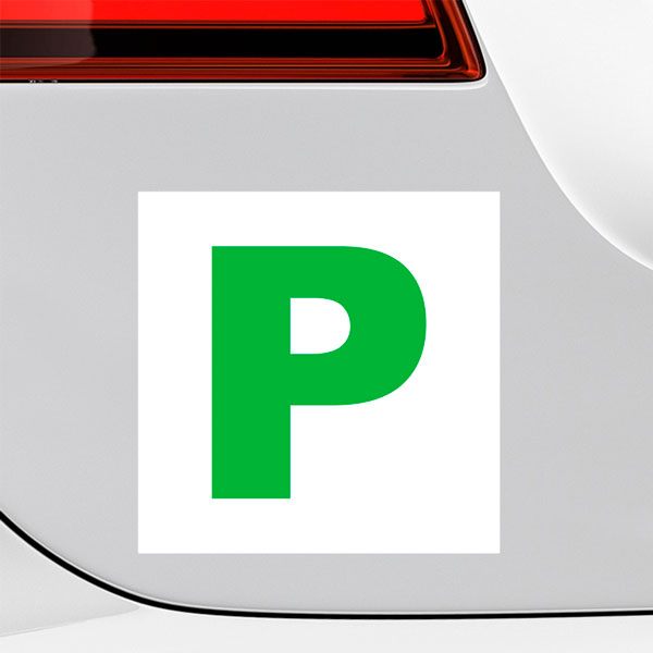 Pegatinas: N&uacute;mero 3 en Verde sobre Fondo Blanco