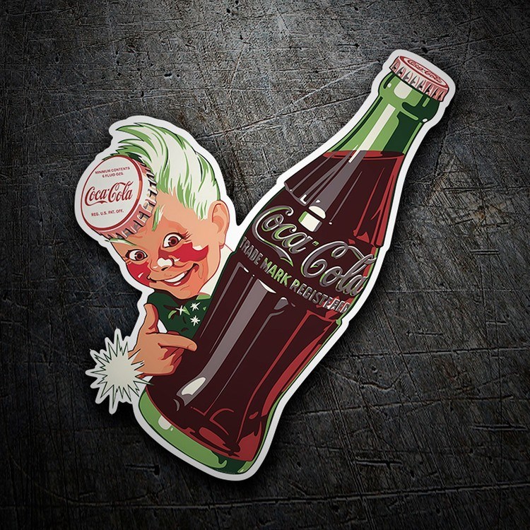 Pegatinas: Pegatina anuncio vintage de Coca Cola