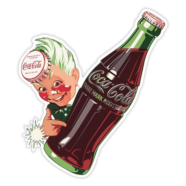 Pegatinas: Pegatina anuncio vintage de Coca Cola