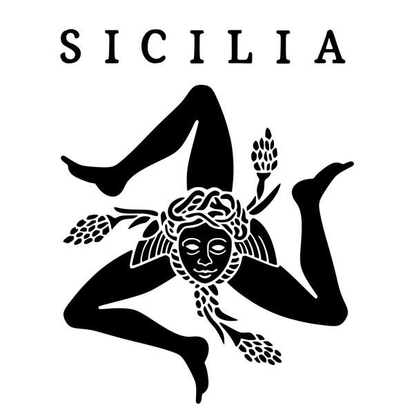 Pegatinas: Escudo de Sicilia con triskelion