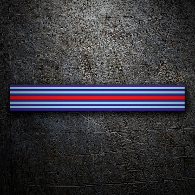 Pegatinas: Franjas Martini Racing en Tonos Azules y Rojos