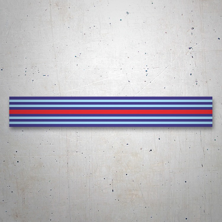 Pegatinas: Franjas Martini Racing en Tonos Azules y Rojos