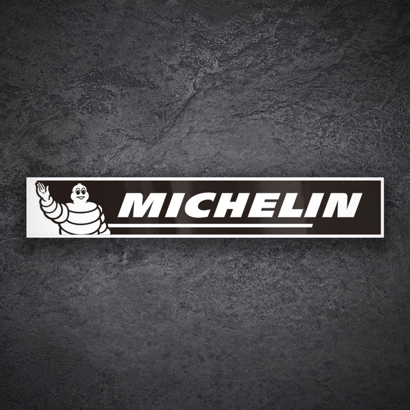 Pegatinas: Michelin Saludo Blanco y Negro
