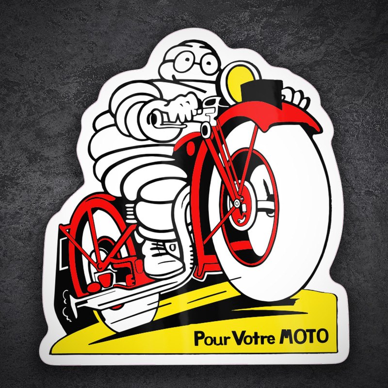 Pegatinas: Michelin Moto Roja Retro