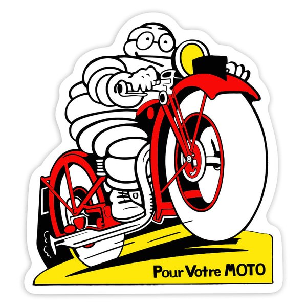 Pegatinas: Michelin Moto Roja Retro