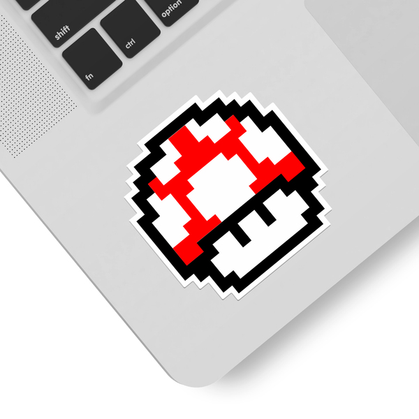 Pegatinas: Mario Bros Seta Pixel Rojo