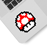 Pegatinas: Mario Bros Seta Pixel Rojo 3