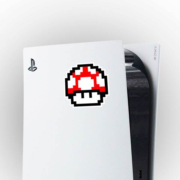 Pegatinas: Mario Bros Seta Pixel Rojo