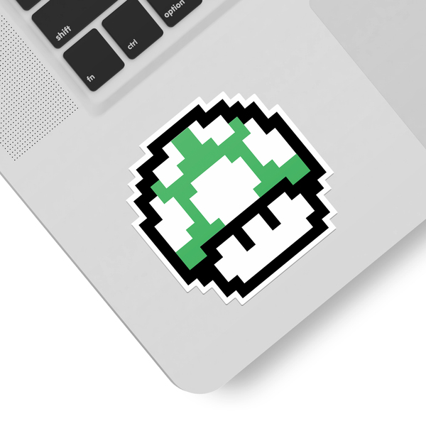 Pegatinas: Mario Bros Seta Pixel Verde