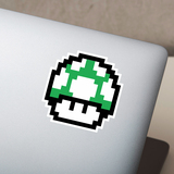 Pegatinas: Mario Bros Seta Pixel Verde 4