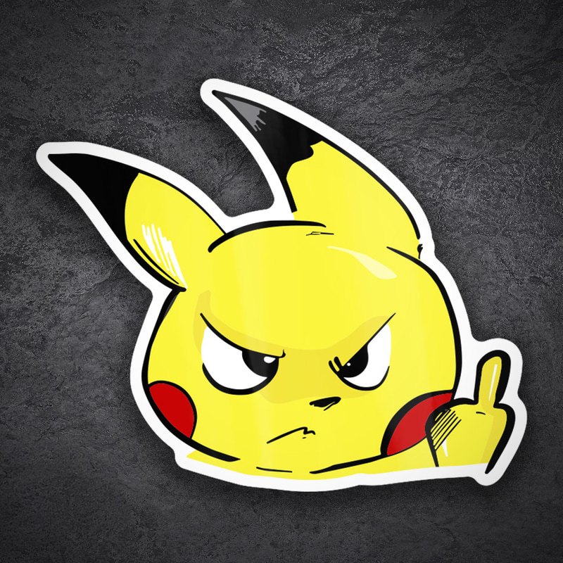 Pegatinas: Pikachu Enfadado Divertido