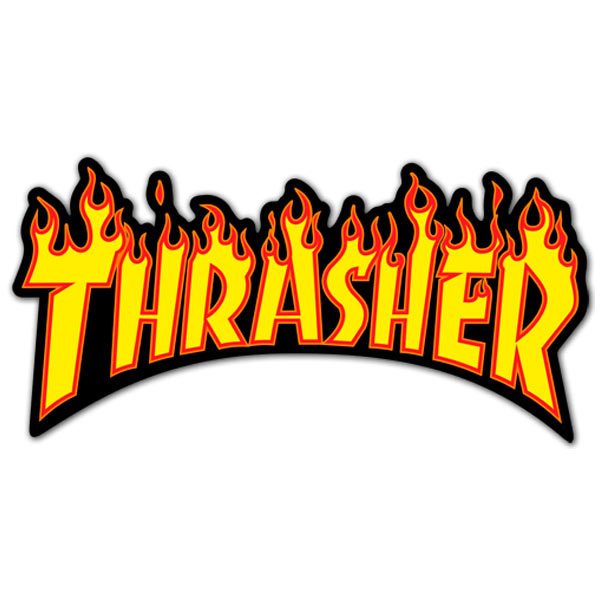 Pegatinas: Thrasher Logo en Llamas