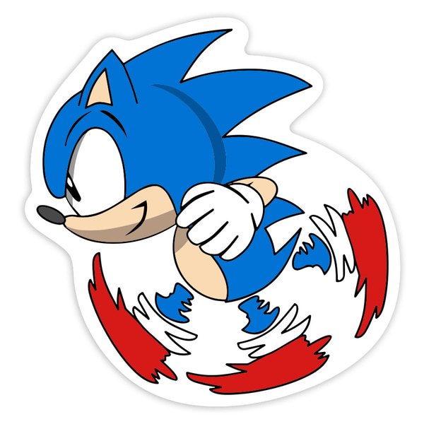 Pegatinas: Sonic Giro Clásico Retro