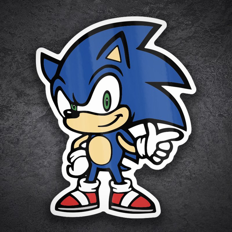 Pegatinas: Sonic Clásico Dedo Retro