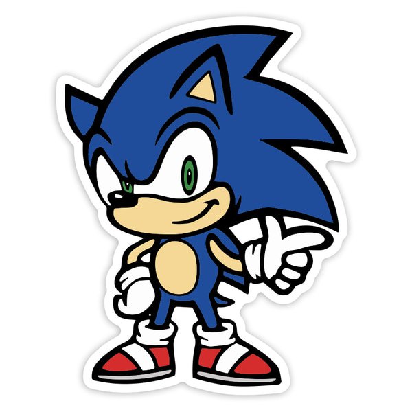 Pegatinas: Sonic Clásico Dedo Retro