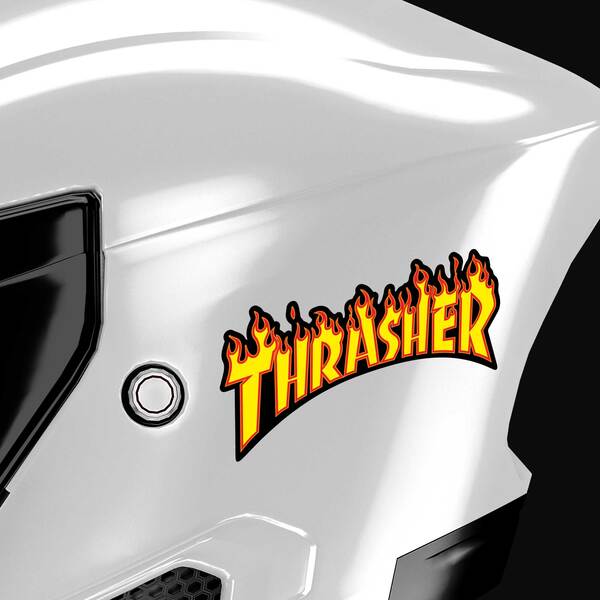 Pegatinas: Thrasher Logo en Llamas