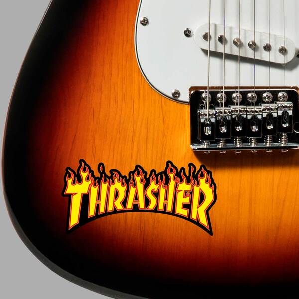 Pegatinas: Thrasher Logo en Llamas