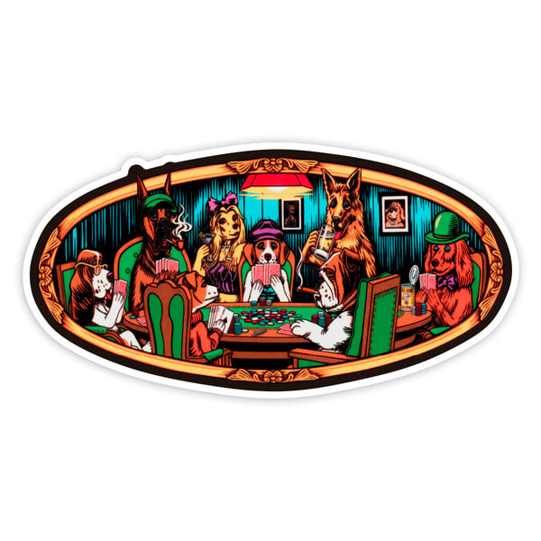 Pegatinas: Almost Skateboards Poker Dogs