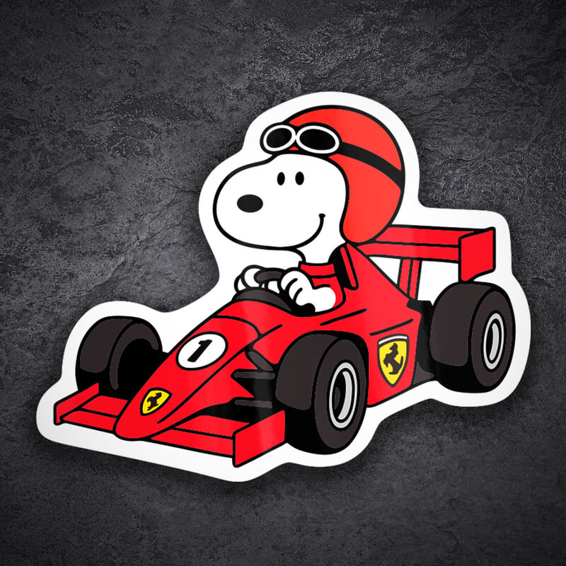 Pegatinas: Snoopy Piloto de Ferrari