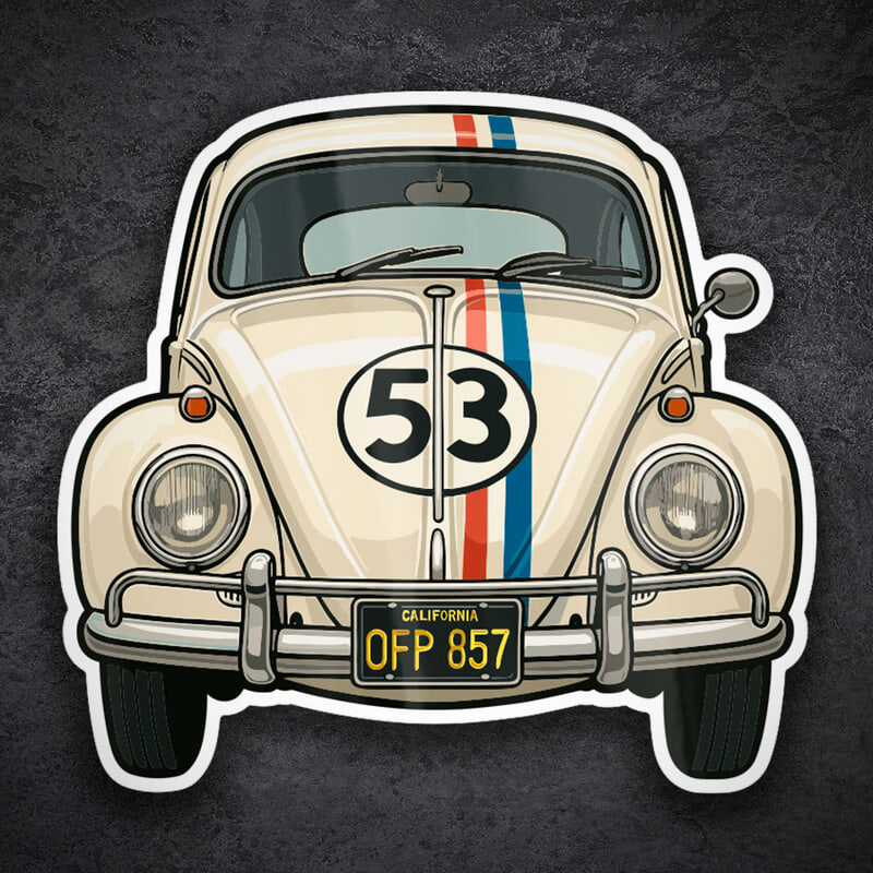 Pegatinas: Coche VW Beetle Herbie 53