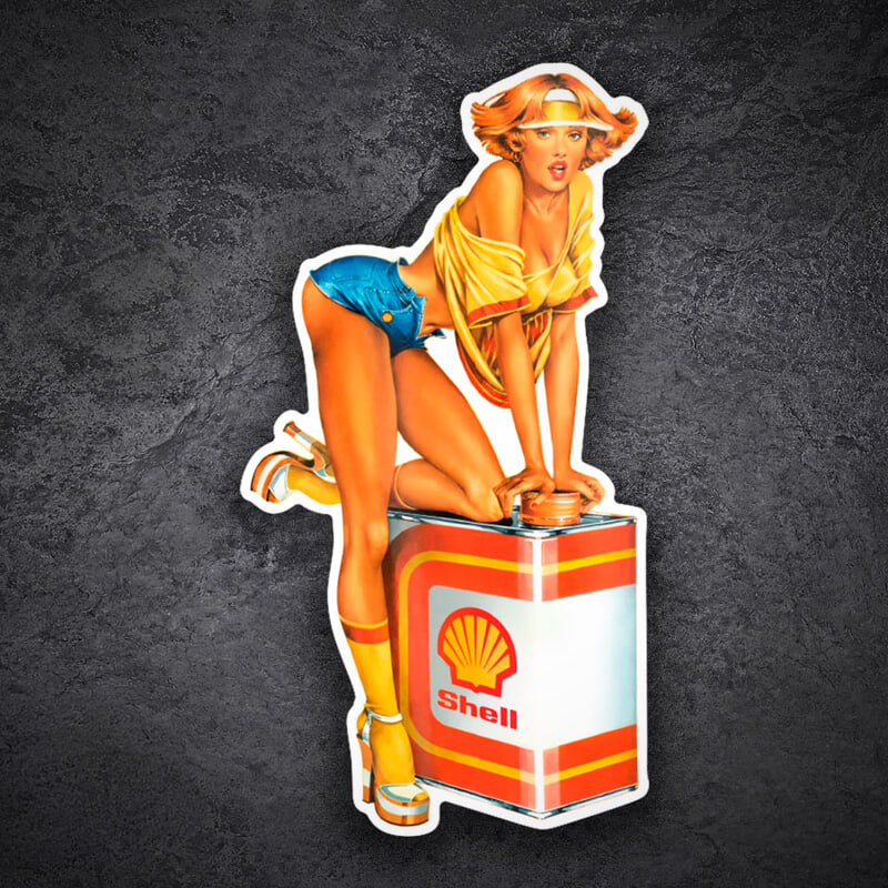 Pegatinas: Chica Shell Vintage