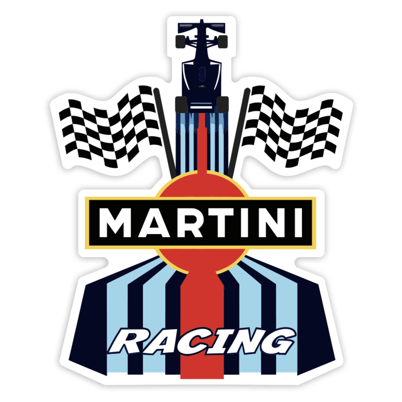 Pegatinas: Martini Racing F&oacute;rmula 1 con Contorno Recortado