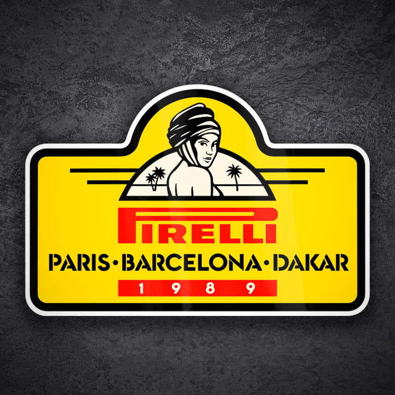 Pegatinas: Pirelli Paris Barcelona Dakar