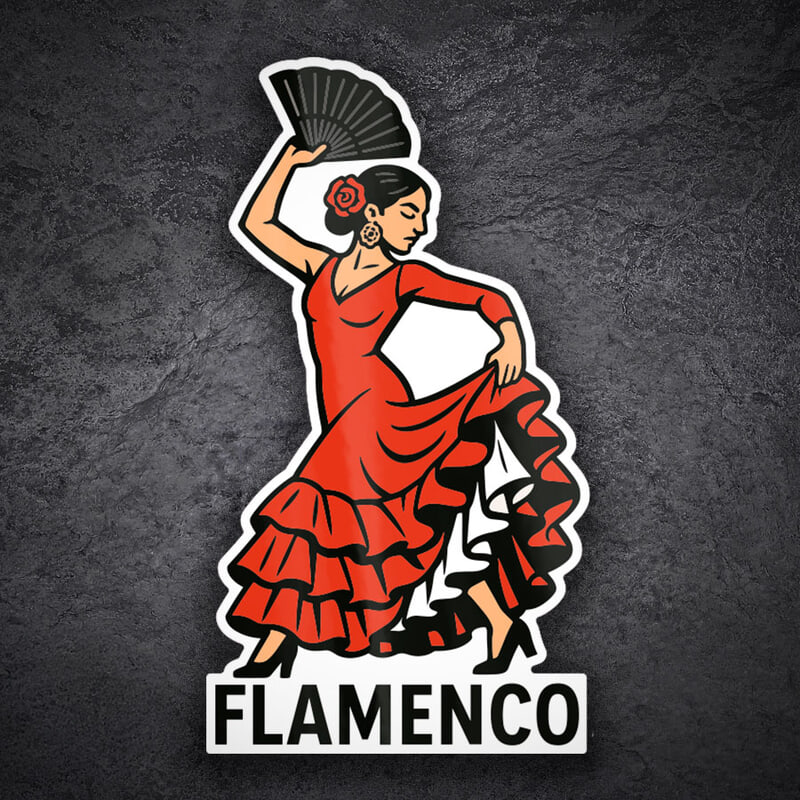 Pegatinas: Flamenco Sevillana Bailando