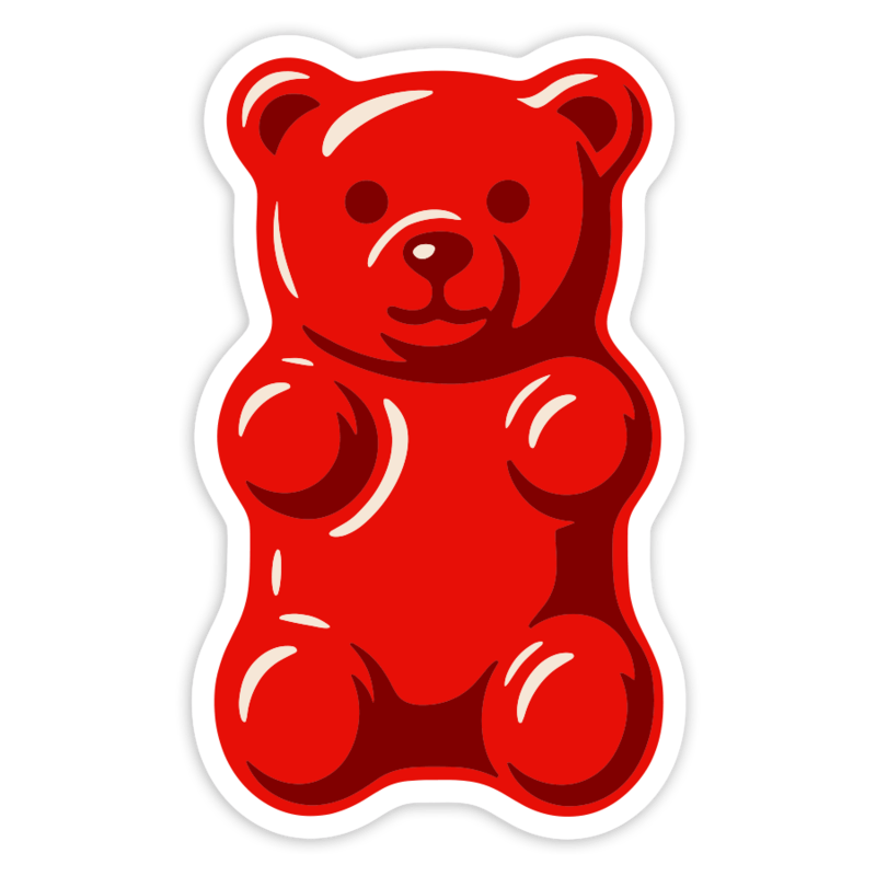 Pegatinas: Osito de Gominola Rojo