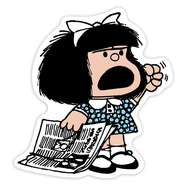 Pegatinas: Mafalda Protesta Periódico