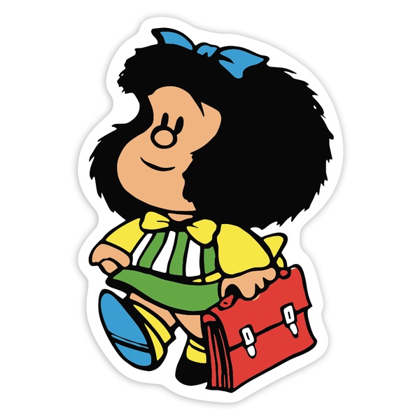 Pegatinas: Mafalda con Maletín Escolar