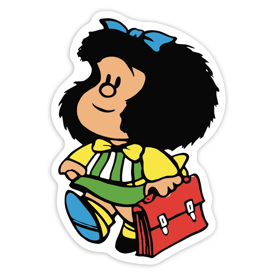Pegatinas: Mafalda con Maletín Escolar