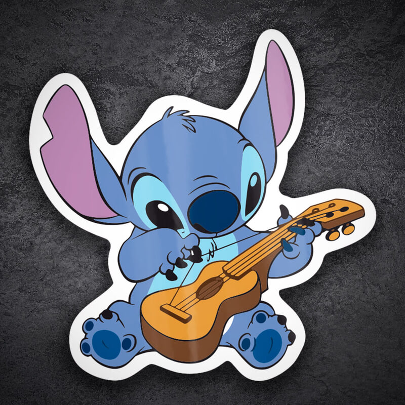 Pegatinas: Stitch Tocando Guitarra