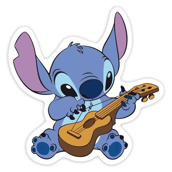 Pegatinas: Stitch Tocando Guitarra