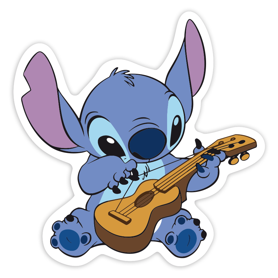 Pegatinas: Stitch Tocando Guitarra