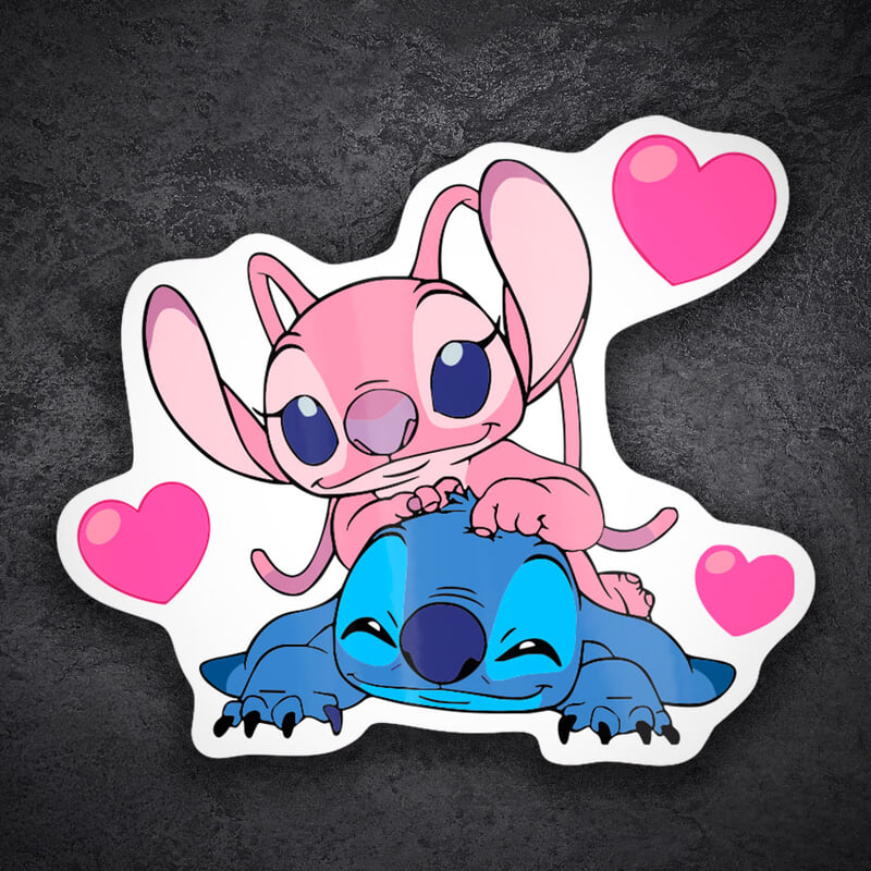 Pegatinas: Stitch y Angel Enamorados