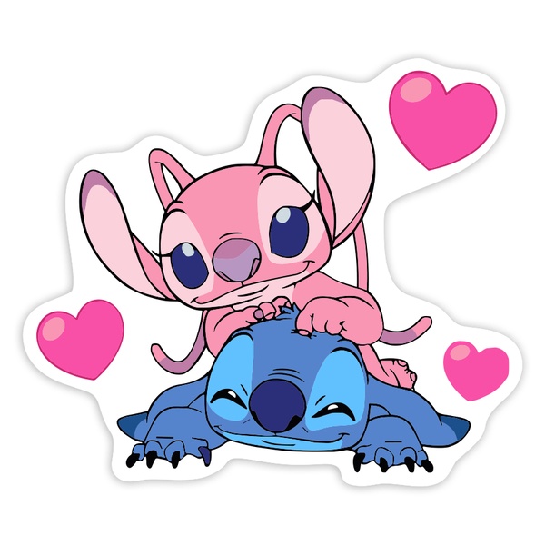 Pegatinas: Stitch y Angel Enamorados