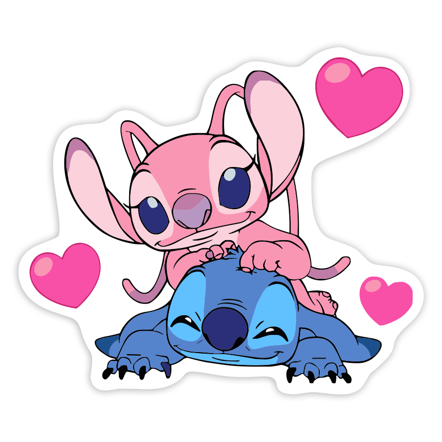 Pegatinas: Stitch y Angel Enamorados