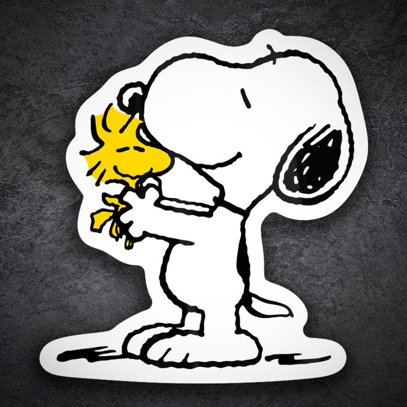 Pegatinas: Snoopy Abrazando a Woodstock